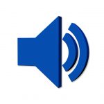 audio symbol in blue