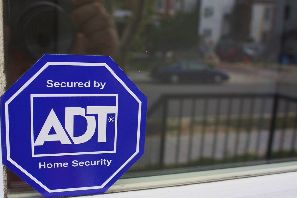 adt sign on a window