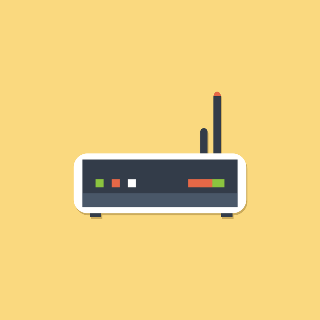 image of router on yellow background