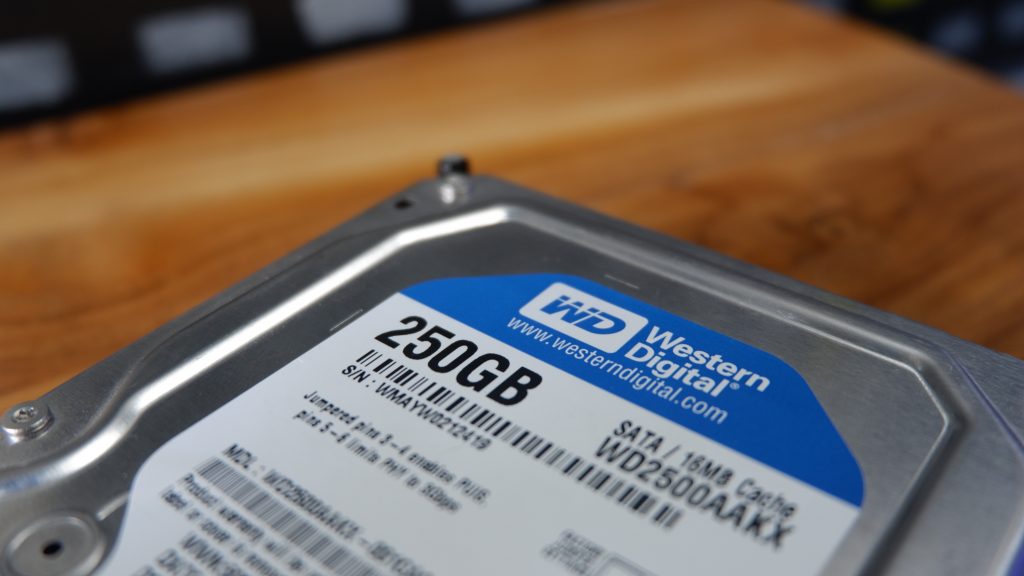 external hard drive by Western Digital with 250GB