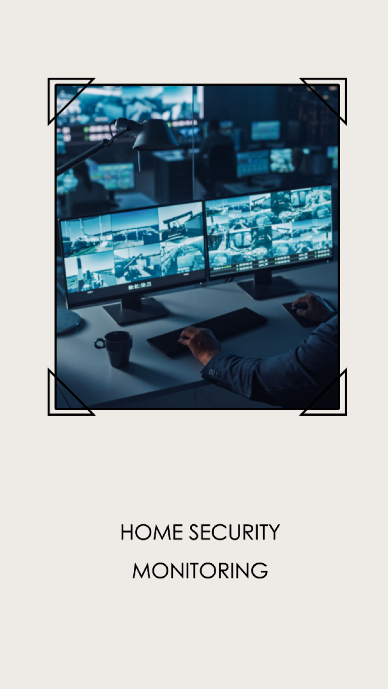 looking at computer monitors to check home security